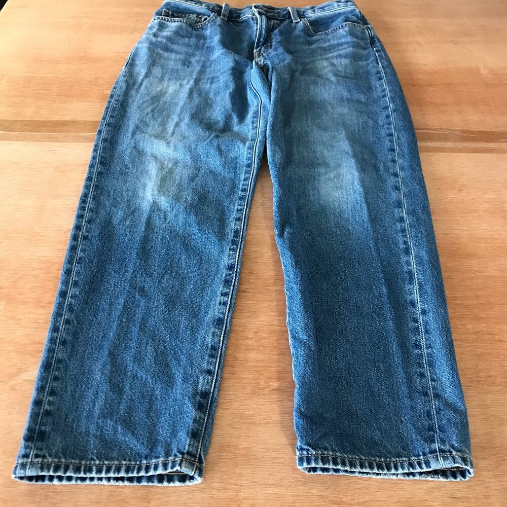 Uniqlo Relaxed Tapered Jeans Men 26x24 Blue Kaihara Fabric Stretch Preppy 18162